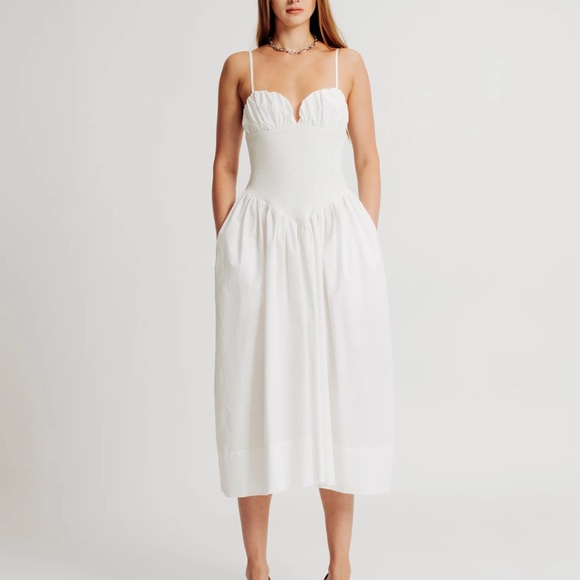 Torn By Ronny Kobo White Cotton Strap Waist Corset Dress - Picture 2 of 3
